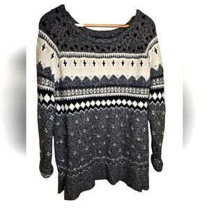 American Eagle Outfitters Fair Isle Winter Pullover Sweater Wool Cozy Size Small